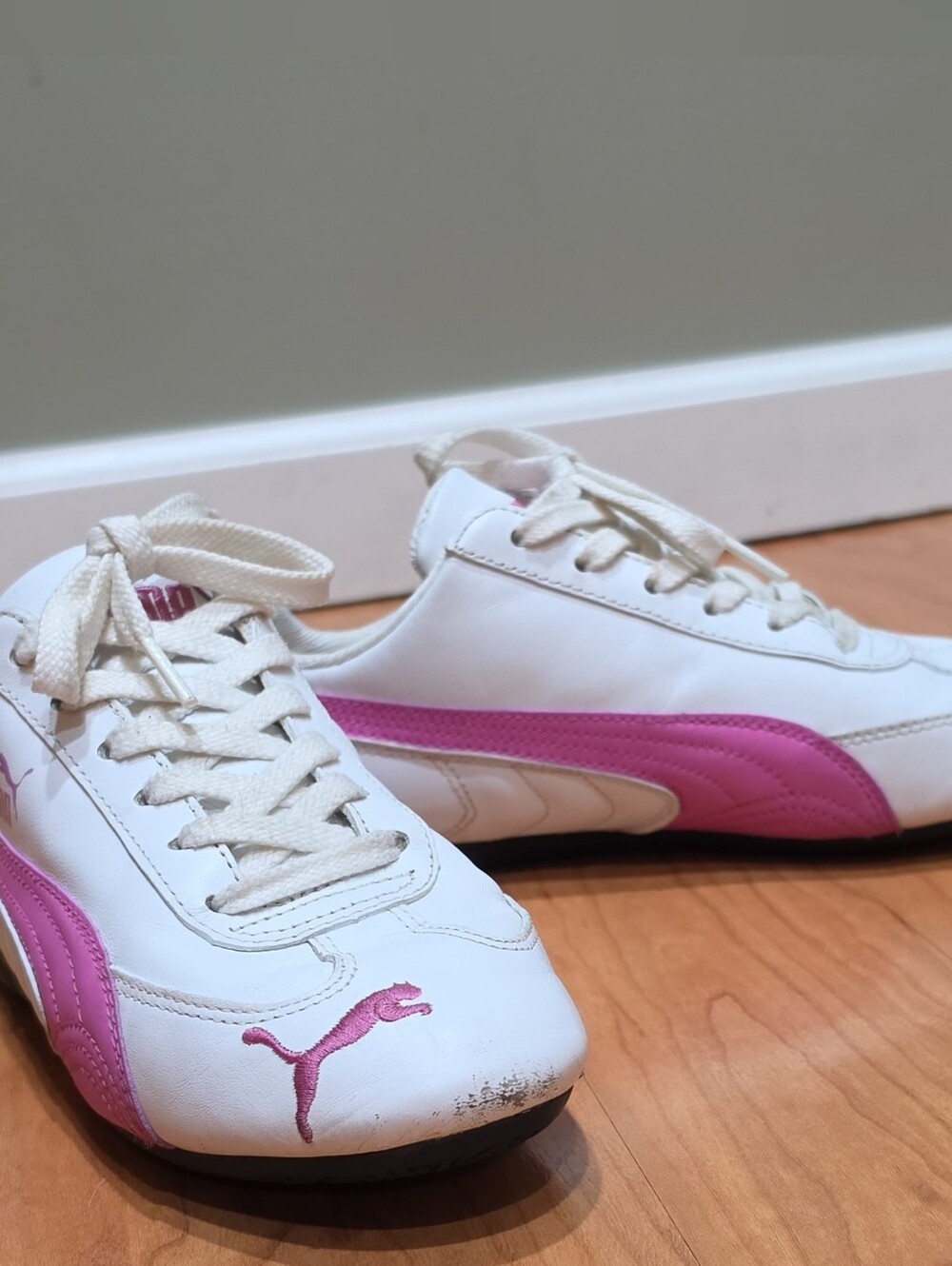 PUMA Speed Cat ST Low Top Lace-Up Athletic Sneakers White/ Pink Black 300535-07 - Picture 15 of 16